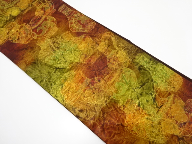 壺模様織り出し　名古屋帯